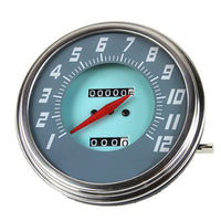 39-0891 - FLH 2:1 Ratio Replica Gray-Blue Face Speedometer by V-Twin