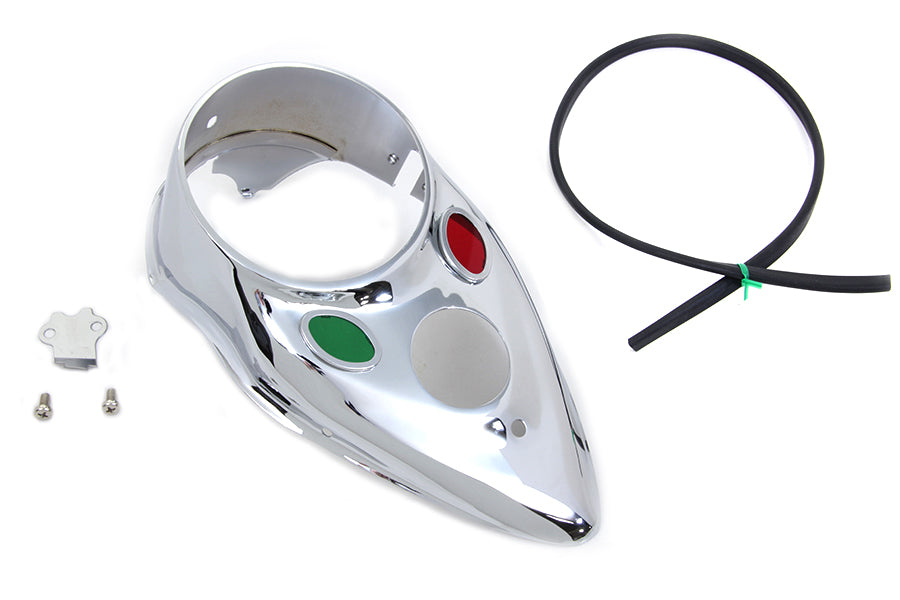 39-0894 - Chrome Cateye Dash Panel by V-Twin