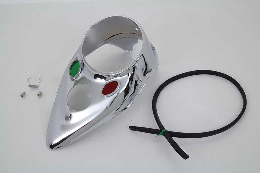39-0894 - Chrome Cateye Dash Panel by V-Twin