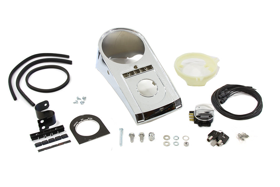 39-0896 - Chrome Bobbed Dash Cover Kit by V-Twin