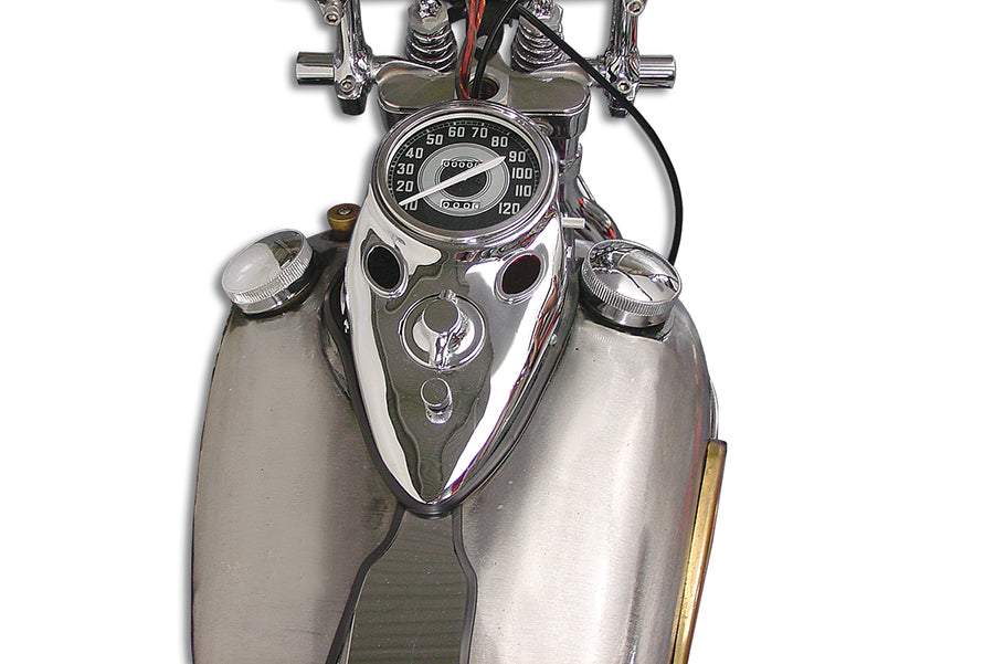39-0903 - Chrome Cateye Dash Panel Kit with 2:1 Ratio Speedometer by V-Twin