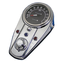 39-0910 - Chrome Three Light Dash Panel Kit with 2:1 Ratio Speedometer by V-Twin