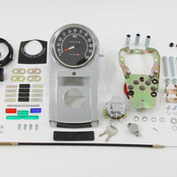 39-0913 - Chrome Cast Dash Panel Kit with 1:1 Ratio Speedometer by V-Twin