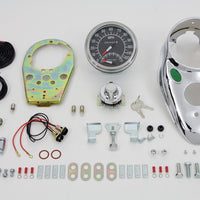 39-0921 - Chrome Cateye Dash Panel Kit with 2:1 Ratio Speedometer by V-Twin