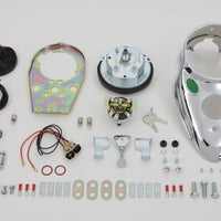 39-0921 - Chrome Cateye Dash Panel Kit with 2:1 Ratio Speedometer by V-Twin