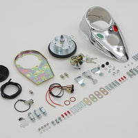 39-0921 - Chrome Cateye Dash Panel Kit with 2:1 Ratio Speedometer by V-Twin