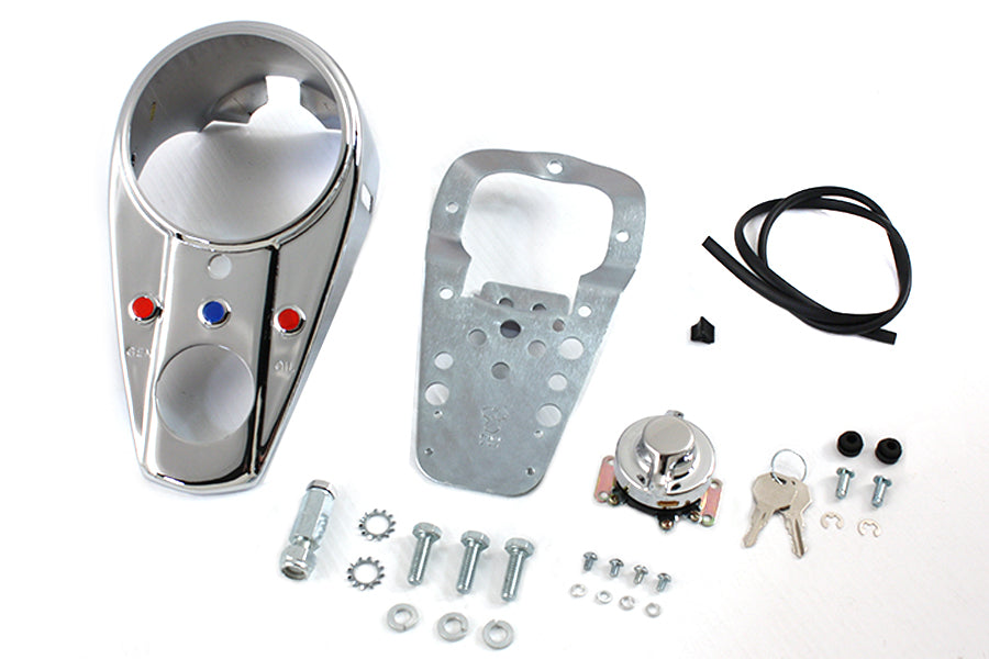 39-0951 - Chrome Three Light Dash Panel Kit by V-Twin