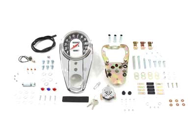 39-0964 - Chrome Three Light Dash Cover Kit with 2240:60 Ratio Speedom by V-Twin