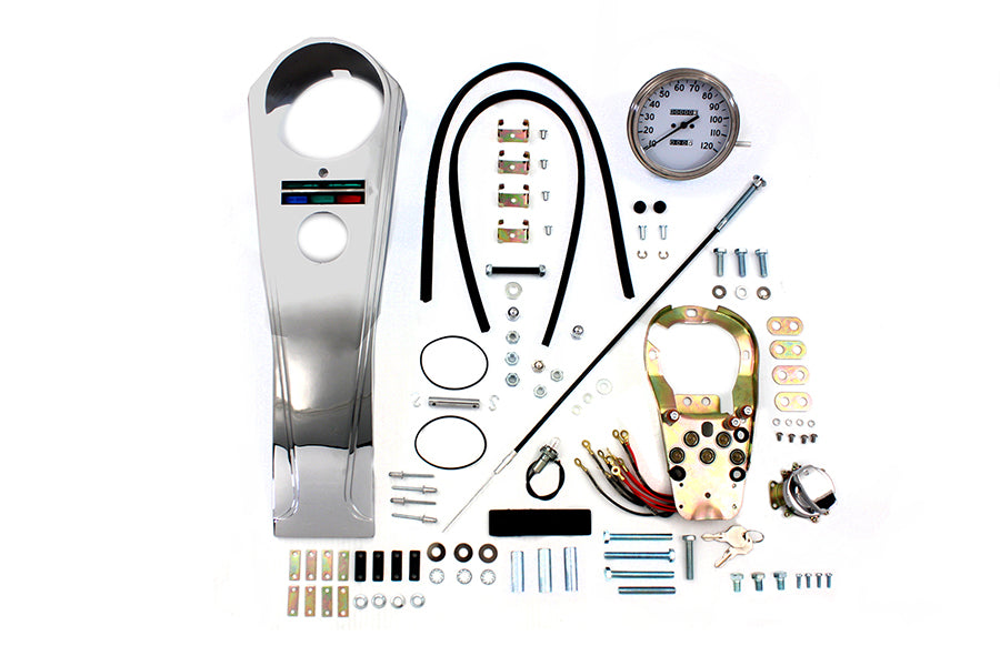 39-0973 - Long Rider Style Dash Kit with 2:1 Speedometer by V-Twin