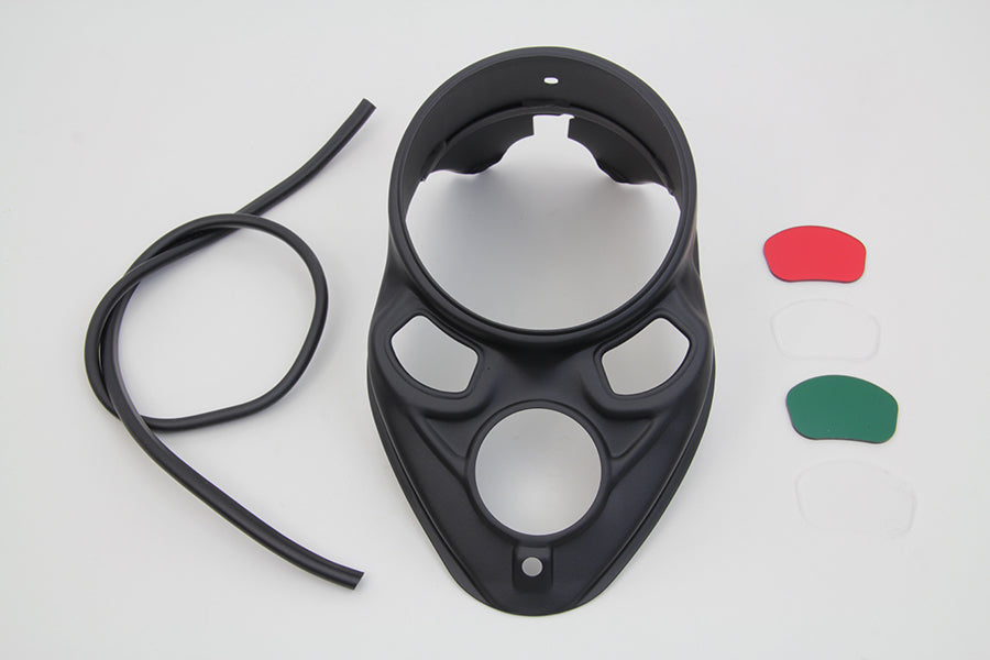 39-1530 - Black Skull Dash Panel with Red Lens by V-Twin