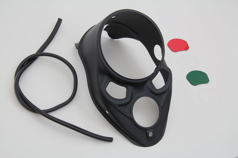 39-1530 - Black Skull Dash Panel with Red Lens by V-Twin