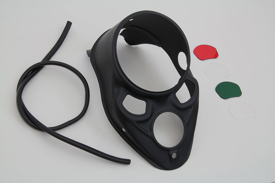 39-1530 - Black Skull Dash Panel with Red Lens by V-Twin