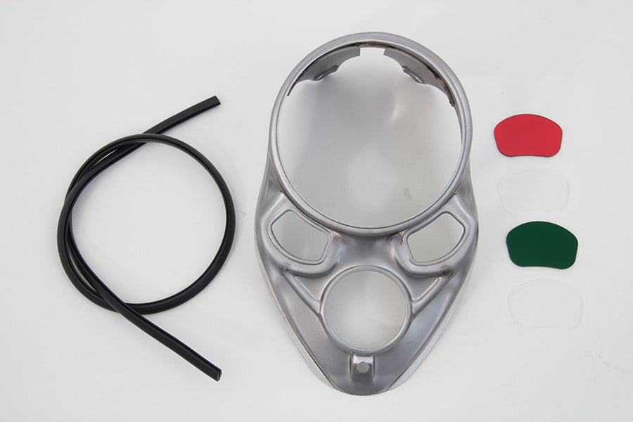 39-1779 - Raw Skull Dash Panel with Red Lens by V-Twin