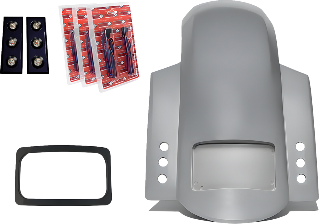 PAUL YAFFE BAGGER NATION Short Rear Fender - Sport - With Black Plate Frame - Thunder-pod Taillight RF-SSTH P-R-B