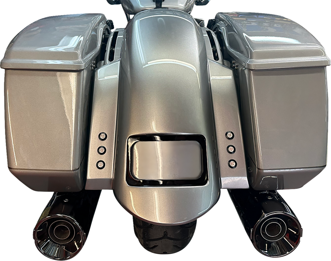 PAUL YAFFE BAGGER NATION Short Rear Fender - Sport - With Black Plate Frame - 3 Sets of Thunder Bolts RF-SS-3-THNDR-BLT-B