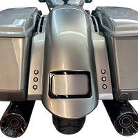 PAUL YAFFE BAGGER NATION Short Rear Fender - Sport - With Black Plate Frame - 3 Sets of Thunder Bolts RF-SS-3-THNDR-BLT-B