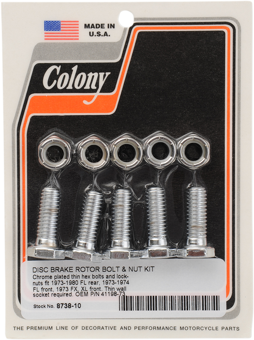 COLONY Mounting Hardware Kit with Nuts - Brake Rotor - Hex - 1" 8738-10