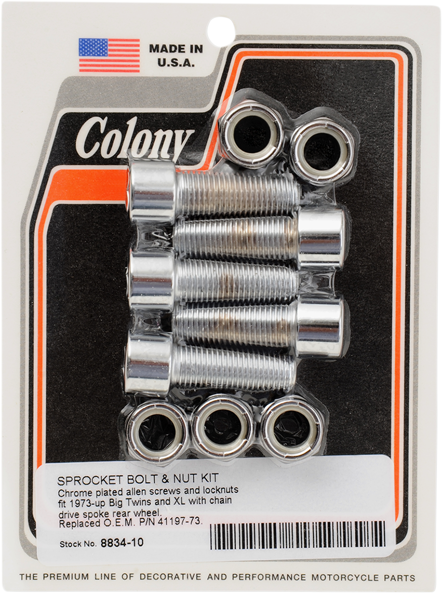 COLONY Mounting Hardware Kit with Nuts - Sprocket/Belt Pulley - Socket-Head - 1-1/4" - 8834-10