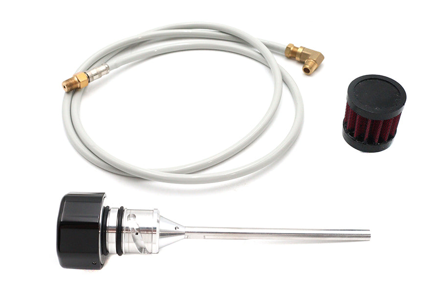 40-0069 - M8 Vented Dipstick Black by V-Twin