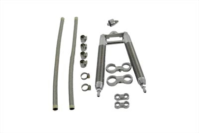40-0347 - Dual Tube Oil Cooler Kit Chrome by V-Twin
