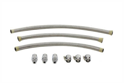 40-0467 - Custom Stainless Steel Oil Line Kit by V-Twin