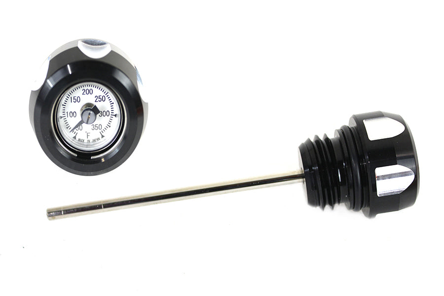 40-0634 - M8 Black and Machined Oil Temperature Dipstick by Wyatt Gatling