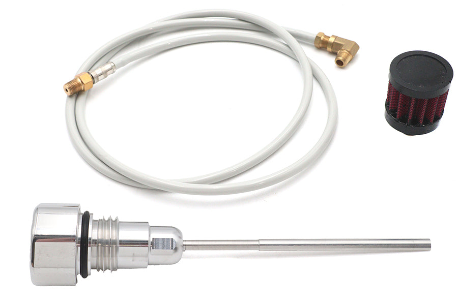 40-0643 - Oil Tank Vented Dipstick Polished by V-Twin