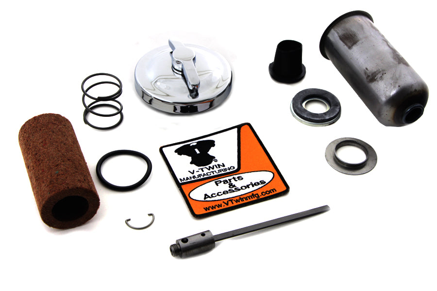 40-0845 - Chrome Oil Tank Cap Kit by V-Twin