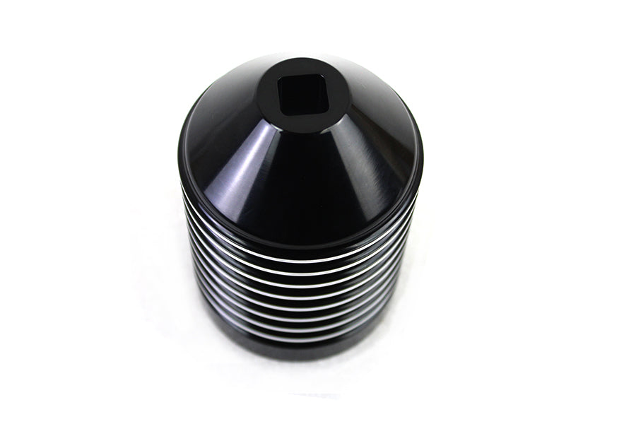 40-0988 - Finned Black Anodized Oil Filter Kit with Raw Accents by V-Twin