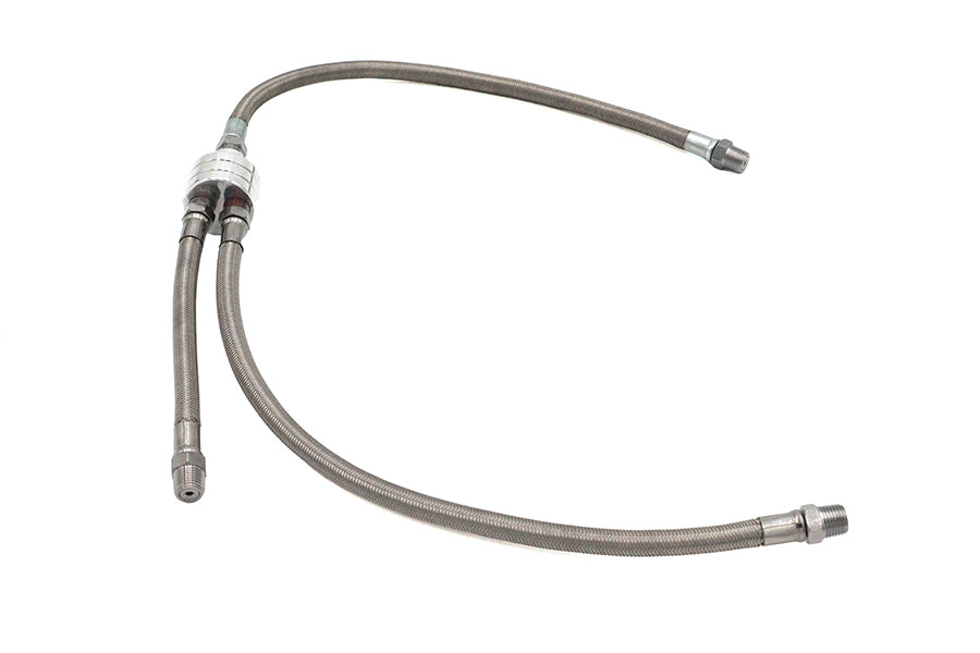 40-1875 - Stainless Steel OHO Top Oil Line by V-Twin