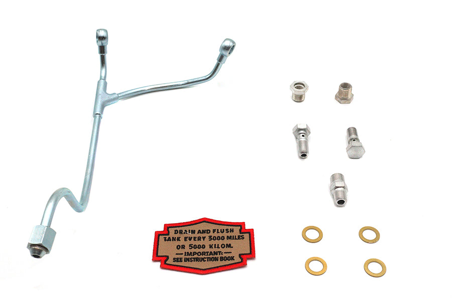 40-2102 - Knucklehead Banjo Oil Line Kit Zicad Plated by V-Twin