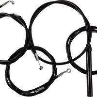LA CHOPPERS Complete Black Vinyl Braided Handlebar Cable/Brake Line Kit - 12"-14" Handlebars - '23-'25 Touring LA-8059KT2-13B