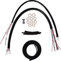 LA CHOPPERS Complete Black Vinyl Braided Handlebar Cable/Brake Line Kit - 12"-14" Handlebars - '23-'25 Touring LA-8059KT2-13B