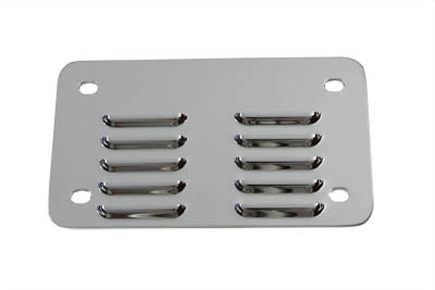 42-0031 - License Plate Backing Plate Louvered Style Chrome by V-Twin