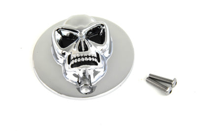 42-0084 - Skull Design Ignition System Cover Chrome by V-Twin