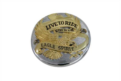 42-0088 - Gold Inlay Live to Ride Ignition System Cover by V-Twin