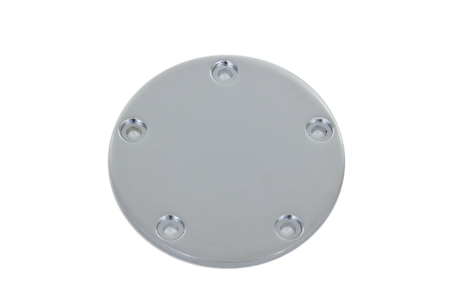 42-0146 - Smooth Flat Ignition System Cover 5-Hole Chrome by V-Twin