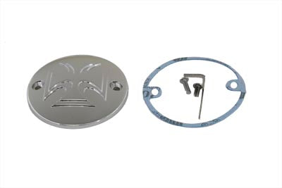 42-0177 - Red Baron Cross Ignition System Cover 2-Hole Chrome by V-Twin