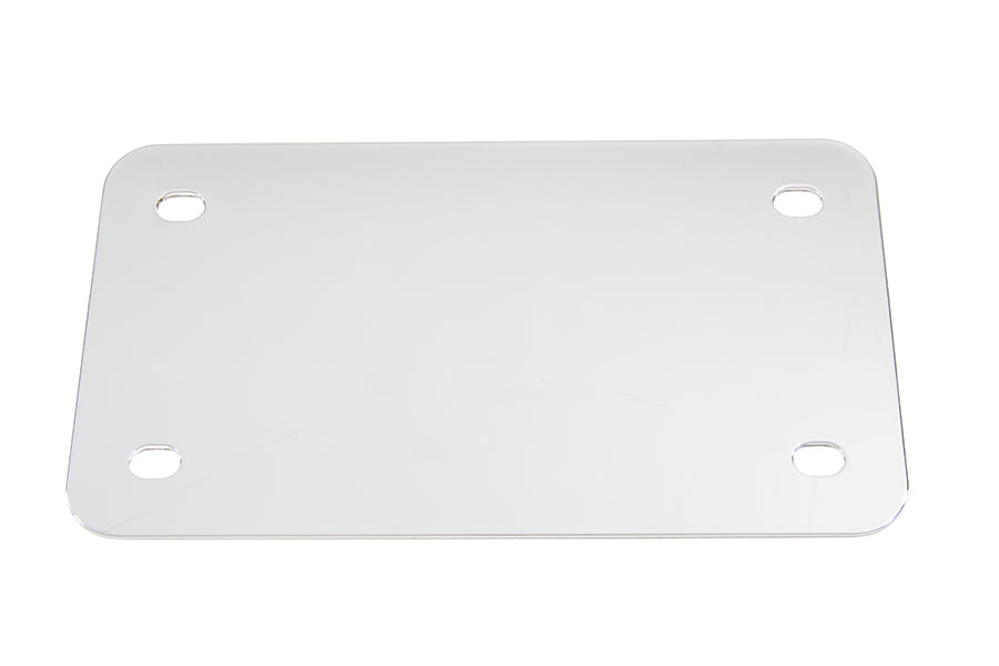 42-0213 - License Plate Frame Backing Plate Chrome Smooth Style by V-Twin