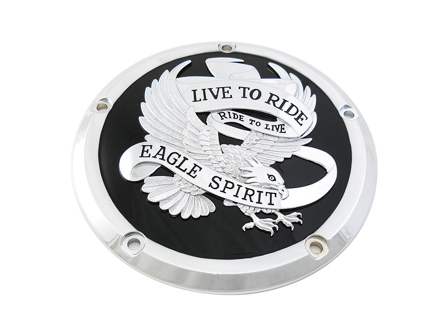 42-0225 - Eagle Spirit Derby Cover Black by V-Twin