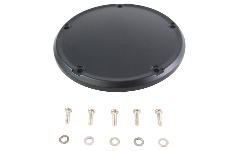 42-0249 - Matte Black 5 Hole Domed Derby Cover by V-Twin
