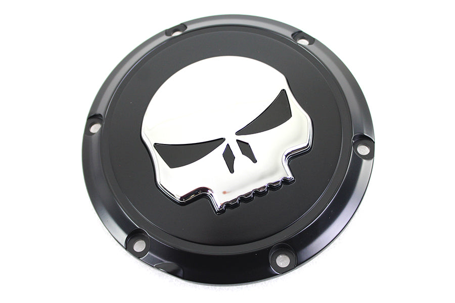 42-0266 - Black 6 Hole Skull Derby Cover by V-Twin