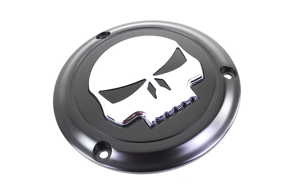 42-0268 - Black 3 Hole Skull Derby Cover by V-Twin