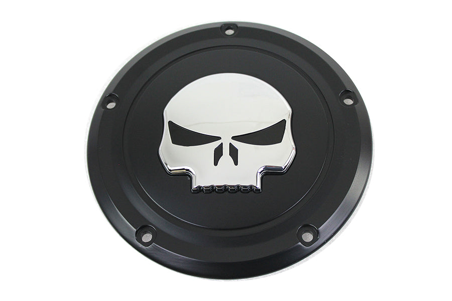 42-0270 - Black 5 Hole Skull Derby Cover by V-Twin