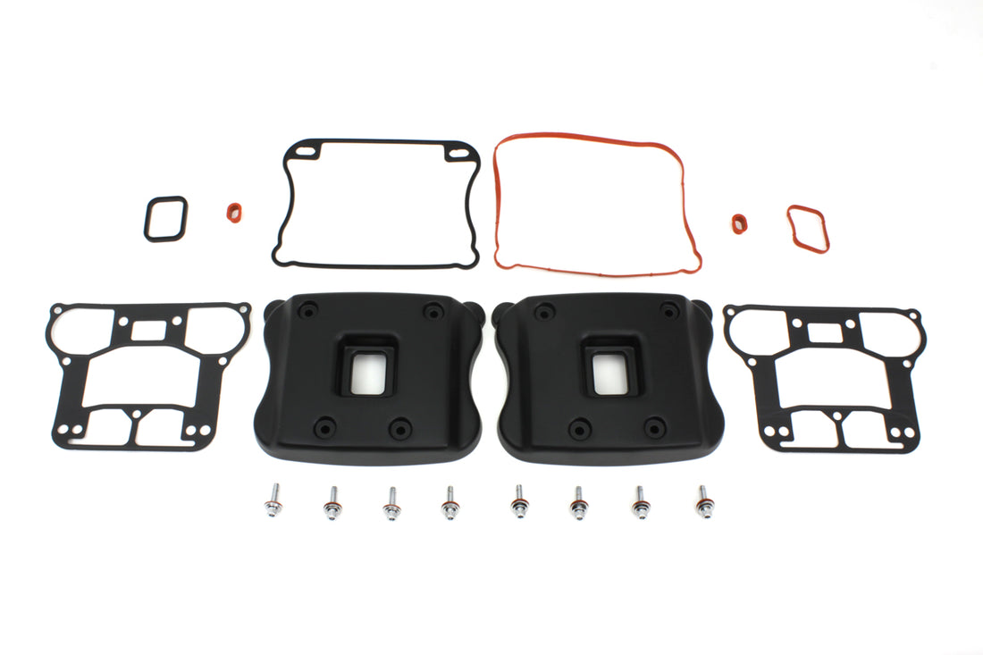 42-0353 - Rocker Box Cover Set Black by V-Twin