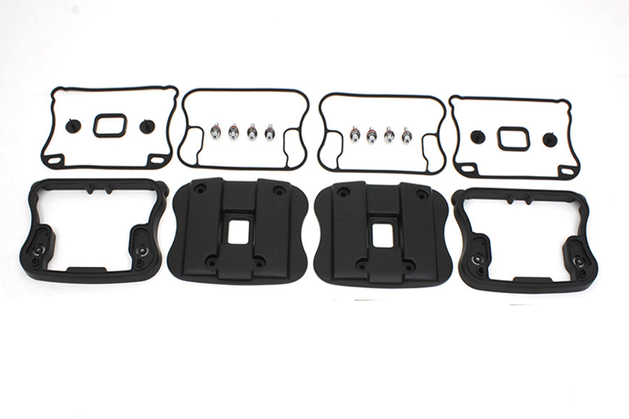42-0362 - Top Rocker Box Cover and D-Ring Kit Black by V-Twin