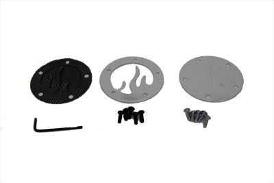 42-0462 - Black Mesh Flame Chrome Ignition System Cover by V-Twin