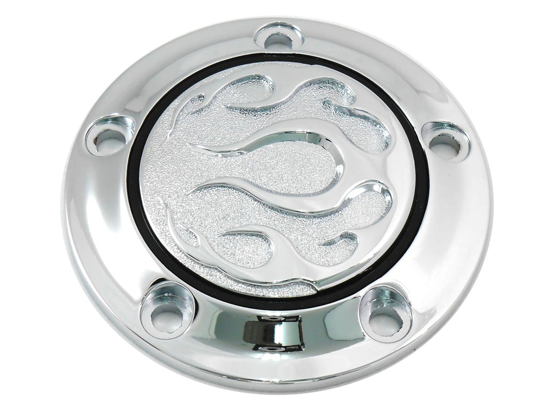 42-0472 - Chrome 5-Hole Flame Point Cover by V-Twin