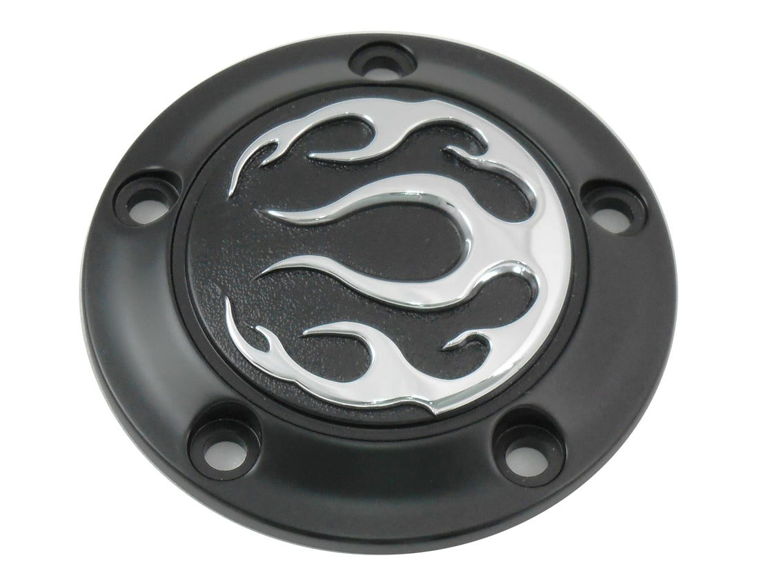 42-0473 - Black 5-Hole Flame Point Cover by V-Twin