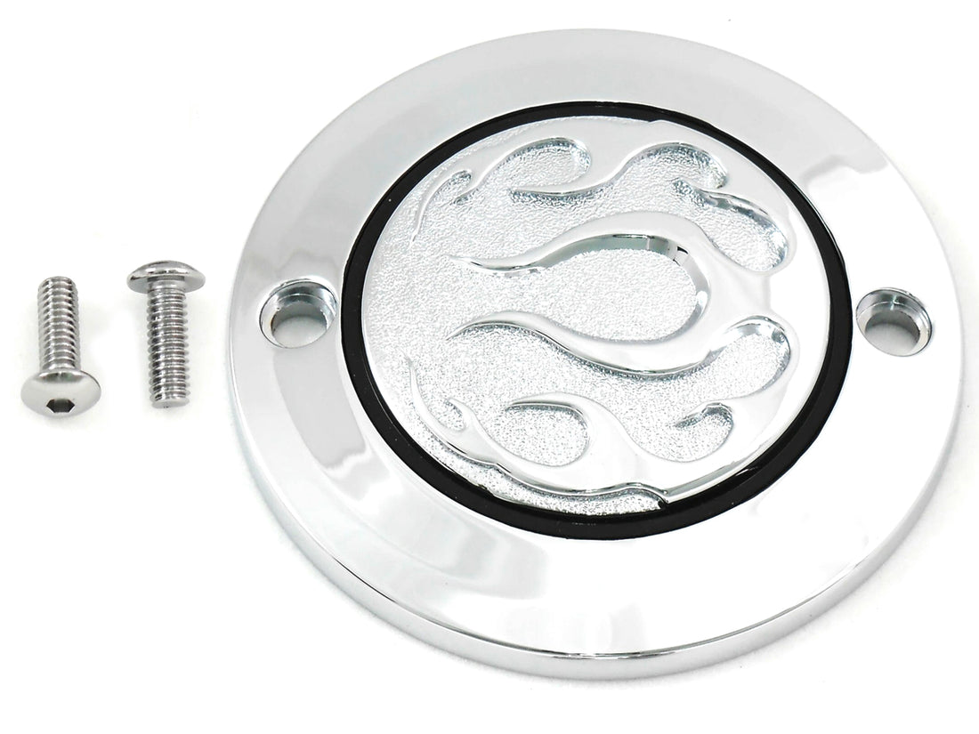 42-0474 - Chrome 2-Hole Flame Point Cover by V-Twin